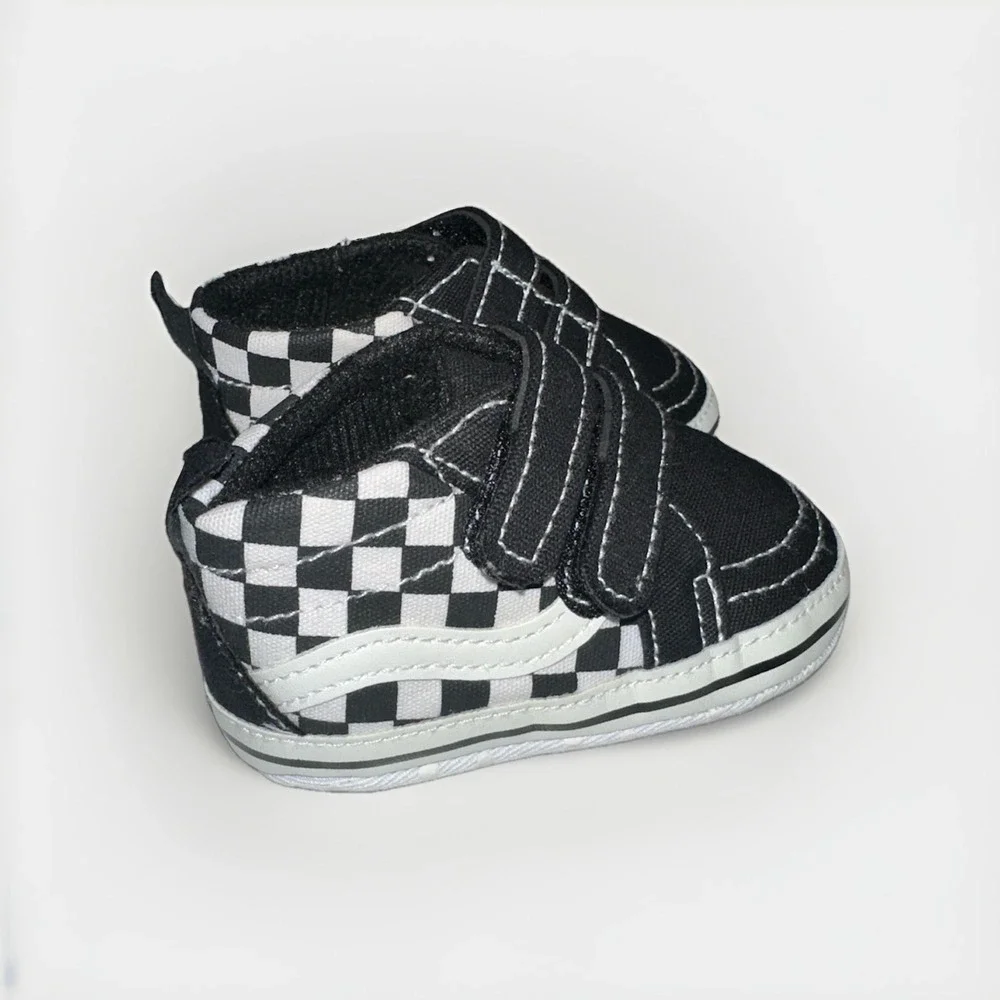 Baby Sz 2 Checkered Canvas Soft Bottom Checkerboard Slippers Vans Look Alike